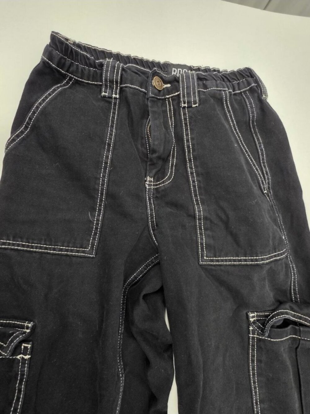 BDG Urban Outfitters Women's Black W25 L32 Cargo Pants Contrast Stitch
